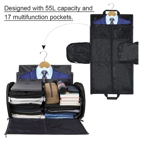 Nubily Carry on Garment Bag Convertible Suit Travel Bag - Picture 4 of 10